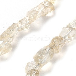 Raw Rough Natural Lemon Quartz Beads Strands, Nuggets, 6.5~9x5~6x3~5mm, Hole: 0.8mm, about 26~30pcs/strand, 7.48''~8.46''(19~21.5cm)(G-P528-B08-01)