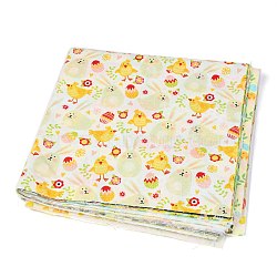 Easter Eggs Chick Bunny Flower Printed Quilt Fabric Bundles, for Easter Holiday and DIY Crafts Supplies, Mixed Color, 50x50cm, about 10pcs/set(DIY-O010-01B)