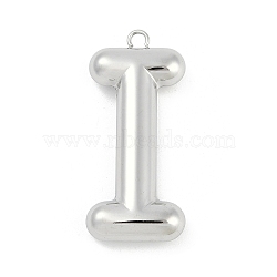 304 Stainless Steel Pendants, Letter Charm, Letter I, 38x17x6.5mm hole: 2.3mm(STAS-I325-146P-I)