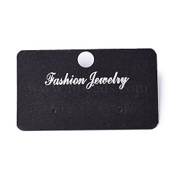 Plastic Jewelry Display Cards, for Hanging Earring Display, Rectangle, Black, 30.5x51.5x6mm, Hole: 1.4mm and 6mm, 100sheets/bag(DIY-K032-16C)