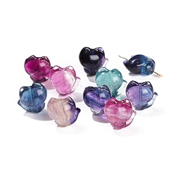 Natural Fluorite Carved Beads, Fox, 18x15x9mm(PW-WG1ACAE-01)