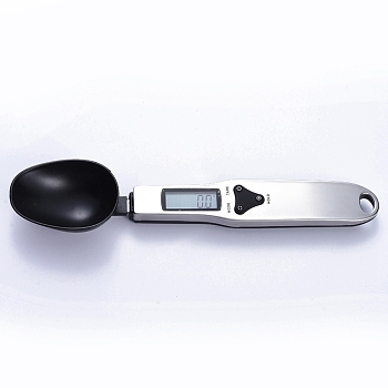 500g/0.1g Digital Spoon Scale, Stainless Steel Food Measuring Scale, Small Baking Scale with LCD Display, without Battery, Black, 232x49.5x22mm
