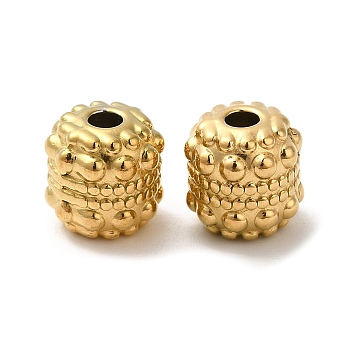304 Stainless Steel Beads, Column, Real 18K Gold Plated, 8x8mm, Hole: 2.2mm