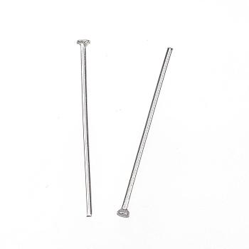 304 Stainless Steel Flat Head Pins, Stainless Steel Color, 20x0.7mm, Head: 1.5mm