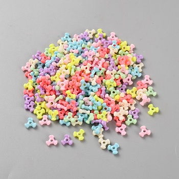 7142Pcs Opaque Acrylic Beads, Triangle, Colorful, 9.5x10.5x4mm, Hole: 2mm