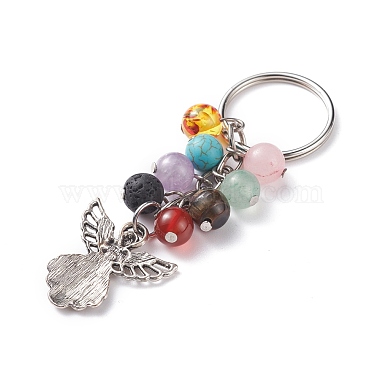 Mixed Gemstone Beads Keychain(KEYC-AL00001)-3