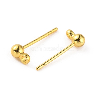 Brass Ball Stud Earring Post(KK-WH0061-10G02)-2