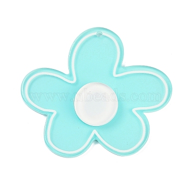 Cyan Flower Acrylic Pendants