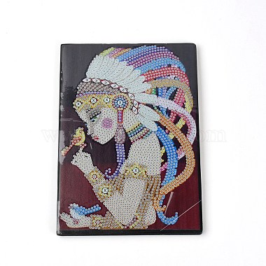 Rectangle DIY Women Pattern Diamond Painting Imitation Leather NoteBook(DIY-WH0257-19)-2