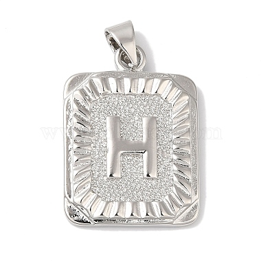 Platinum Letter H Brass Pendants