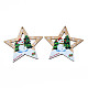 Christmas Theme Single-Sided Printed Wood Big Pendants(WOOD-N005-63)-1