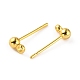 Brass Ball Stud Earring Post(KK-WH0061-10G02)-2