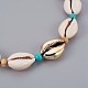 Adjustable Cowrie Shell and Synthetic Turquoise Beaded Necklaces(NJEW-JN02300-02)-2