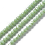 Faceted(32 Facets) Glass Beads Strands, Round, Dark Sea Green, 6x5.5mm, Hole: 1.2mm, about 95pcs/strand, 22.24''(56.5cm)(EGLA-J042-36B-10)