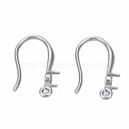 316 Surgical Stainless Steel Hook with Rhinestone Settings and Horizontal Loop, Ear Wire, Stainless Steel Color, Fit For 3mm Rhinestone, 11x16.5mm, Hole: 1mm, 21 Gauge, Pin: 0.7mm(STAS-N092-134P)