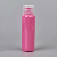 Macaron Color Empty Flip Cap Plastic Bottle Container, For Travel Liquid Cosmetic Sample Bottles, Cerise, 9.5x2.6cm, Capacity: 30ml(MRMJ-WH0025-B-08)