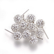 Sexy Valentines Day Gifts for Her 925 Sterling Silver Austrian Crystal Rhinestone Ball Stud Earrings, Crystal, about 6mm in diameter, 15mm long, pin: 0.8mm thick(Q286J011)