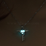 Luminous Alloy Pendants, Necklace, Halloween Theme, Key, 17.72 inch(45cm)(PW-WG28634-16)