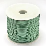 Nylon Thread, Rattail Satin Cord, Dark Sea Green, 1.0mm, about 76.55 yards(70m)/roll(NWIR-R025-1.0mm-222)