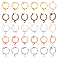 Brass Clip-on Hoop Earring Findings, for Non-pierced Ears, Cadmium Free & Lead Free, Mixed Color, 15.5x11x1.5~4.5mm, Hole: 1.5mm, 30pcs/box(KK-PH0036-23)