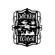 Iron Wall Art Decorations, for Front Porch, Living Room, Kitchen, Matte Style, Witch Pattern, 286x221x1mm(HJEW-WH0067-097)