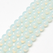 Baking Painted Glass Beads Strands, Imitation Opalite, Round, White, 6mm, Hole: 1.3~1.6mm, about 133pcs/strand, 31.4 inch(X-DGLA-Q023-6mm-DB1)