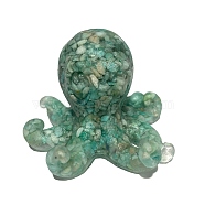 Resin Octopus Figurine Home Decoration, with Natural Amazonite Chips Inside Display Decorations, 60x65x40mm(DJEW-PW0014-08B)