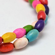 Dyed Synthetic Turquoise Bead Strands, Oval, Mixed Color, 8x5mm, Hole: 1mm, about 49pcs/strand, 15.7 inch(G-M1432-0-A)