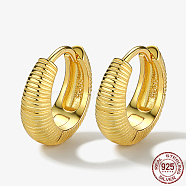 925 Sterling Silver Hoop Earrings, Ring, with 925 Stamp, Real 18K Gold Plated, 14mm(WZ9806-2)