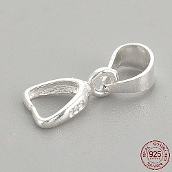 925 Sterling Silver Pendants, Ice Pick & Pinch Bails, with 925 Stamp, Silver, 12mm, Hole: 4mm, Pin: 0.7mm(X-STER-S002-77)