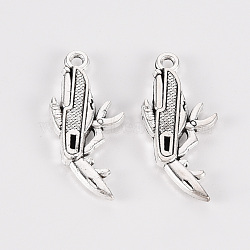 Tibetan Style Alloy Pendants, Lead Free & Cadmium Free, Knife, Antique Silver, 25x10.5x2.5mm, Hole: 1.5mm, about 330cs/500g(TIBE-N010-58AS-RS)