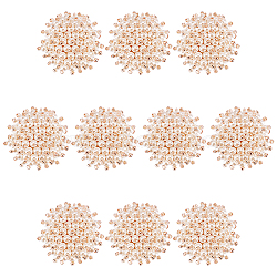 10Pcs Plastic Imitation Pearl Half Round Beads, with Glass Beads, DIY Sewing Ornament, White, 30~33x8mm(DIY-FG0010-45)