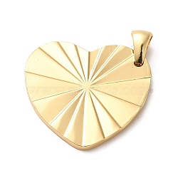 304 Stainless Steel Pendants, Heart Charms, Golden, 22x25x2mm, Hole: 5x3mm(STAS-L272-015G)