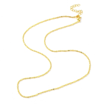 Rack Plating Brass Column & Round Ball Chain Necklaces, Long-Lasting Plated, Lead Free & Cadmium Free, Golden, 17.64 inch(44.8cm)