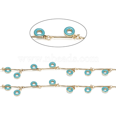 Turquoise Brass Bar Link Chains Chain