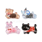 Transparent Resin Cabochons, Animal, with Sequin, Mixed Shapes, 21.5~25.5x29~32x7~8mm(FIND-Z077-07)