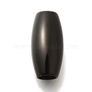 304 Stainless Steel European Beads, Large Hole Beads, Barrel, Black, 15.5x8mm, Hole: 4mm(STAS-G350-01E-EB)