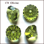 Imitation Austrian Crystal Beads, Grade AAA, Faceted, Diamond, Yellow Green, 6x4mm, Hole: 0.7~0.9mm(SWAR-F075-6mm-17)