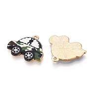 Printed Alloy Pendants, Car Charms, Green, 18.5x22.5x1.5mm, Hole: 1.5mm(ENAM-N056-223H)