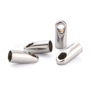304 Stainless Steel Cord Ends, End Caps, Stainless Steel Color, 12x5mm, Hole: 3mm, Inner Diameter: 4mm(X-STAS-H153-08P)