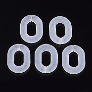 Transparent Acrylic Linking Rings, Oval, Frosted, Clear, 20x14.5x4mm, Inner Diameter: 5x10mm(X-TACR-R142-04)