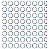 80Pcs 304 Stainless Steel Open Jump Rings, Round Ring, Rainbow Color, 18 Gauge, 10x1mm, Inner Diameter: 7mm(STAS-UN0044-90)