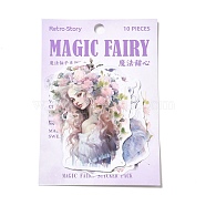 10Pcs Magic Fairy Waterproof PET Self-Adhesive Decorative Stickers, for DIY Scrapbooking, Flamingo, 63~80x52~63x0.2mm(DIY-M053-05D)