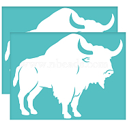 Self-Adhesive Silk Screen Printing Stencil, for Painting on Wood, DIY Decoration T-Shirt Fabric, Turquoise, Cattle, 280x220mm(DIY-WH0338-251)