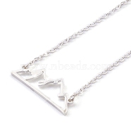 304 Stainless Steel Alps Pendant Necklaces, with Lobster Claw Clasps, Silver Color Plated, 19.29 inch(49cm)(NJEW-Z001-01S)