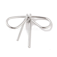 Non-Tarnish 304 Stainless Steel Connector Charms, Bowknot, Stainless Steel Color, 32.5x41.5x7.5mm, Hole: 10x17mm(STAS-G336-05B-P)