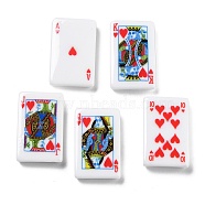 Opaque Resin Cabochons, Playing Card, Mixed Color, 27x17.3x5mm(RESI-H155-04)