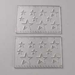 Transparent Acrylic Router Template, Rectangle with Star, Clear, 120x180x5mm, about 2pcs/set(DIY-WH0816-583)