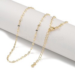 Brass Dapped Chain Necklaces, Real 16K Gold Plated, 16.73 inch(42.5cm)(KK-H503-39G)