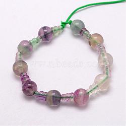 Natural Fluorite 3-Hole Guru Bead Strands, for Buddhist Jewelry Making, T-Drilled Beads, 16.5~18mm, Hole: 2~3mm; 2pcs/set, 10sets/strand, 6.5 inches(G-K149-12)
